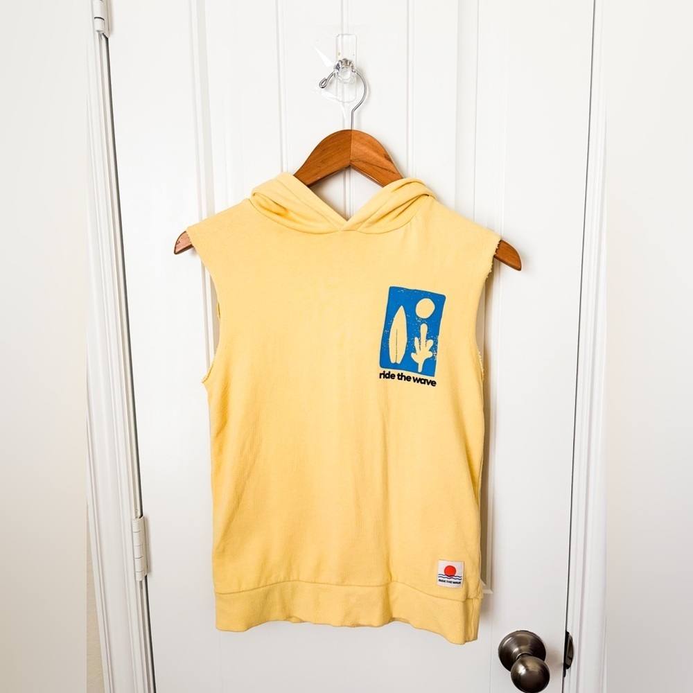 Monsoon Ride the Wave Sleeveless Hoodie Yellow Size 12-13 Years